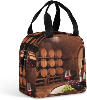 Lunch Bag for Women Men Red Wine Cellar Lunch Box Lunch Tote Bag Small Leakproof Cooler for Work Picnic Travel