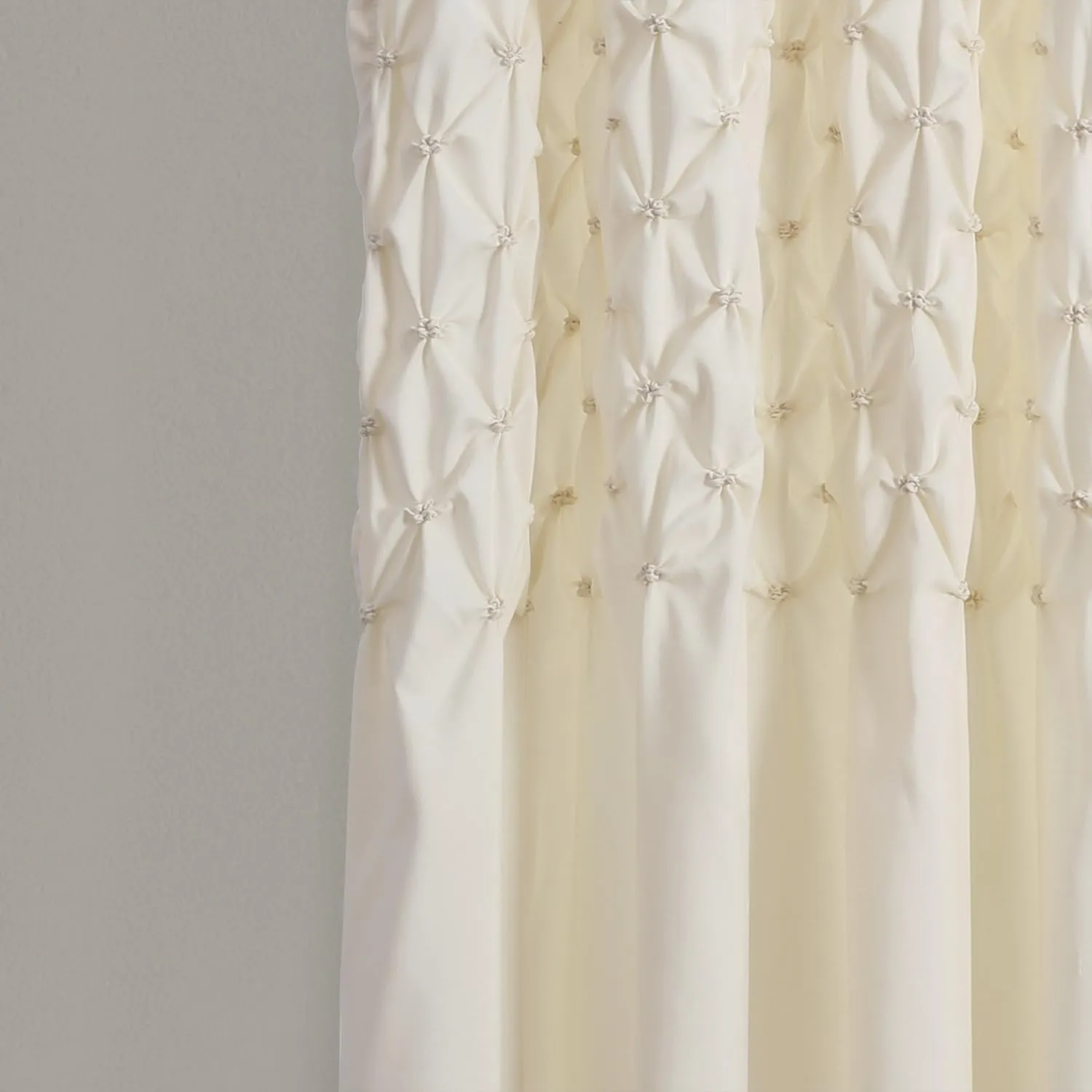 Lush Decor Bayview Curtains - Pintuck Textured Semi Sheer Window Panel Drapes Set for Living, Dining, Bedroom (Pair), 84" x 52", Ivory (16T001430)