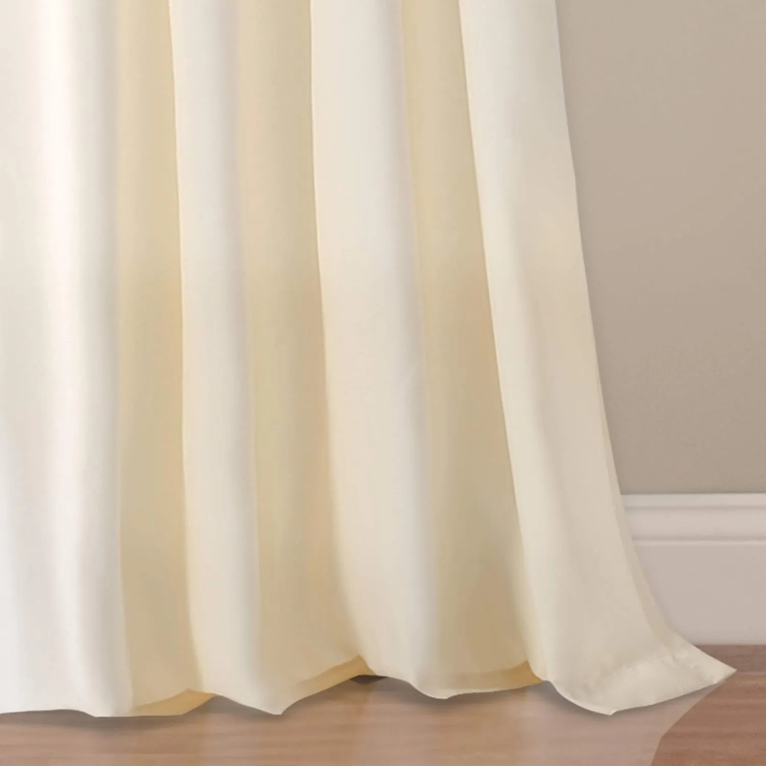 Lush Decor Bayview Curtains - Pintuck Textured Semi Sheer Window Panel Drapes Set for Living, Dining, Bedroom (Pair), 84" x 52", Ivory (16T001430)