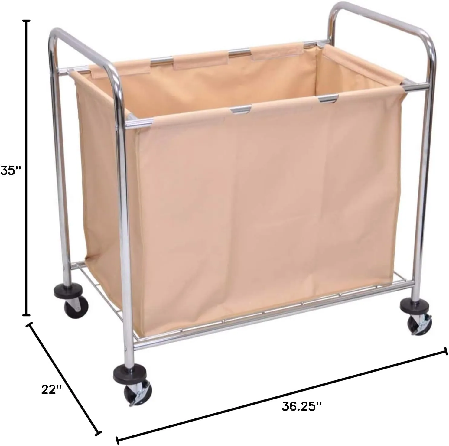 Luxor HL14 Laundry Cart With Steel Frame and Canvas