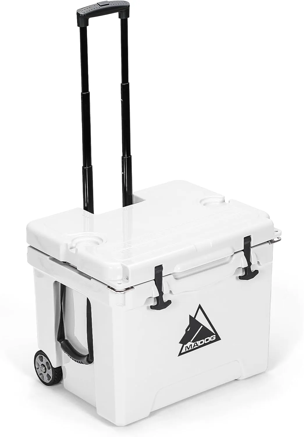 MADOG Cooler with Wheels, Leak-Proof Rolling Hard Cooler for 5-7 Days Ice Retention, LLDPE Wheeled Coolers, Adjustable Length Handle, for Fishing, Camping, Boating and Traveling