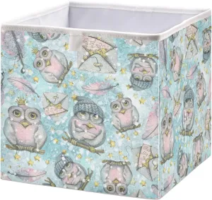 Magic-owls Foldable Fabric Cloth Strong Sturdy Storage Cube Basket Bins Organizer with Handles, For Home Shelf Closet And Toys Storage 15.8x10.6x7in
