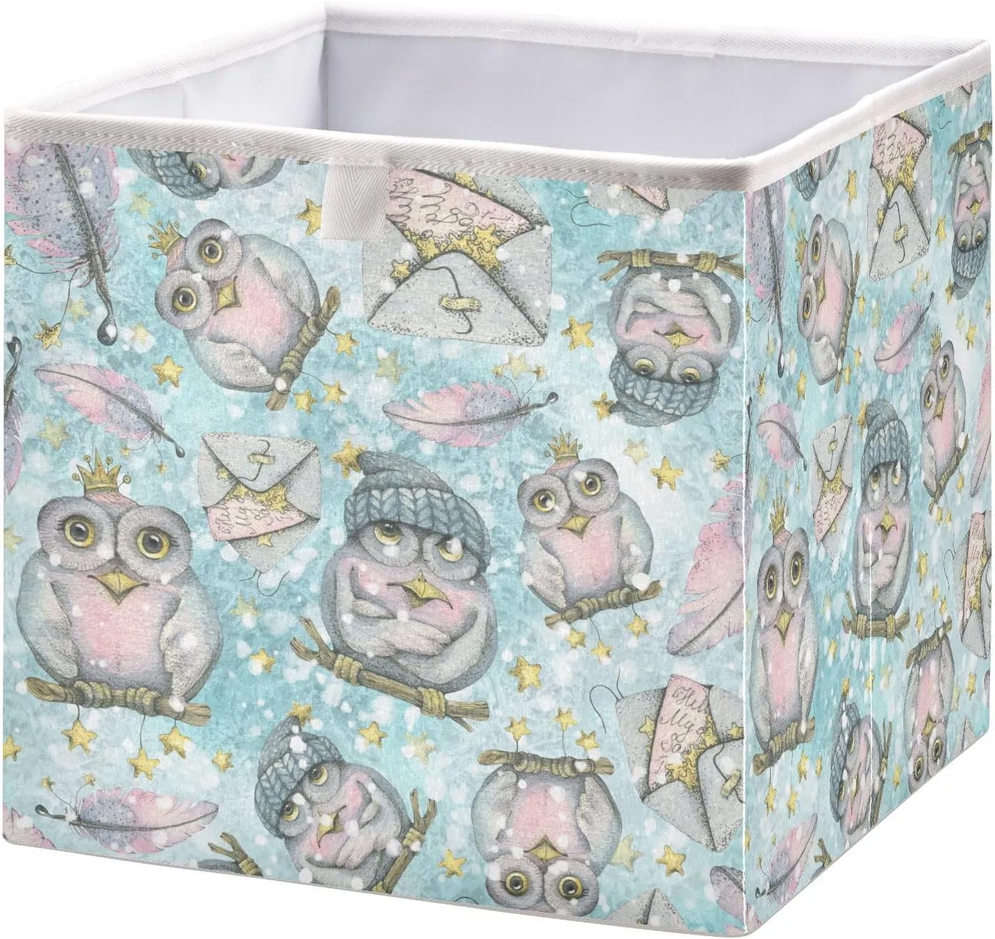 Magic-owls Foldable Fabric Cloth Strong Sturdy Storage Cube Basket Bins Organizer with Handles, For Home Shelf Closet And Toys Storage 15.8x10.6x7in