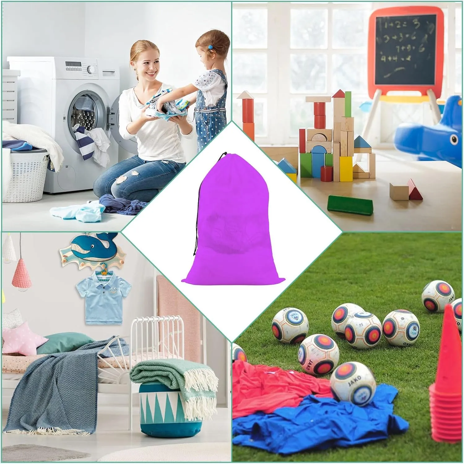 Mallow Hamper Bag, Garment Washing Bag, Large Laundry Bags Mesh Wash Bags