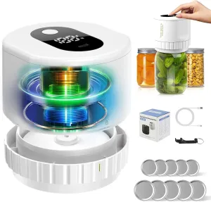 Mason Jar Vacuum Sealer Kit Can Sealer Machine for Mason Jars With Wide and Regular Mouth Lids Kitchen Must Haves (white, 80S)