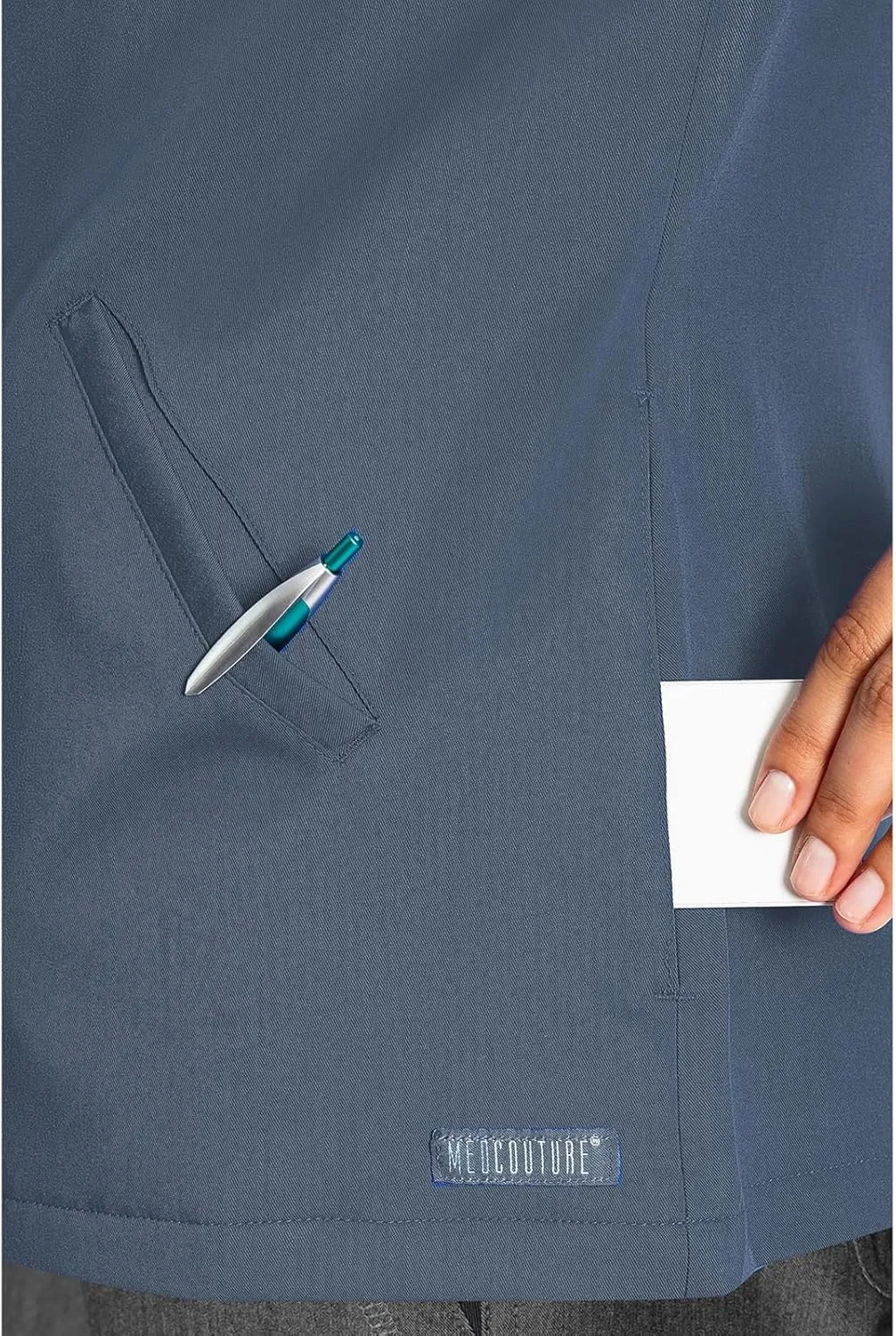Med Couture Women's Scrub Warm-Up Jacket Raglan with 4 Pockets with Ultra Soft and Durable Fabric - MC7660