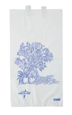 Medline Disposable Plastic Bedside Bags, White, 6.5" x 3.5" x 11.8", Ideal for Hospital and Home Use, Pack of 100