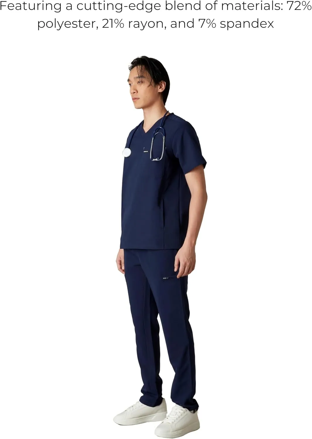 Members Only Manchester V-Neck Scrub Top with Pockets | Medical Scrubs for Men |Hospital Uniform | Comfortable Stretch Fabric