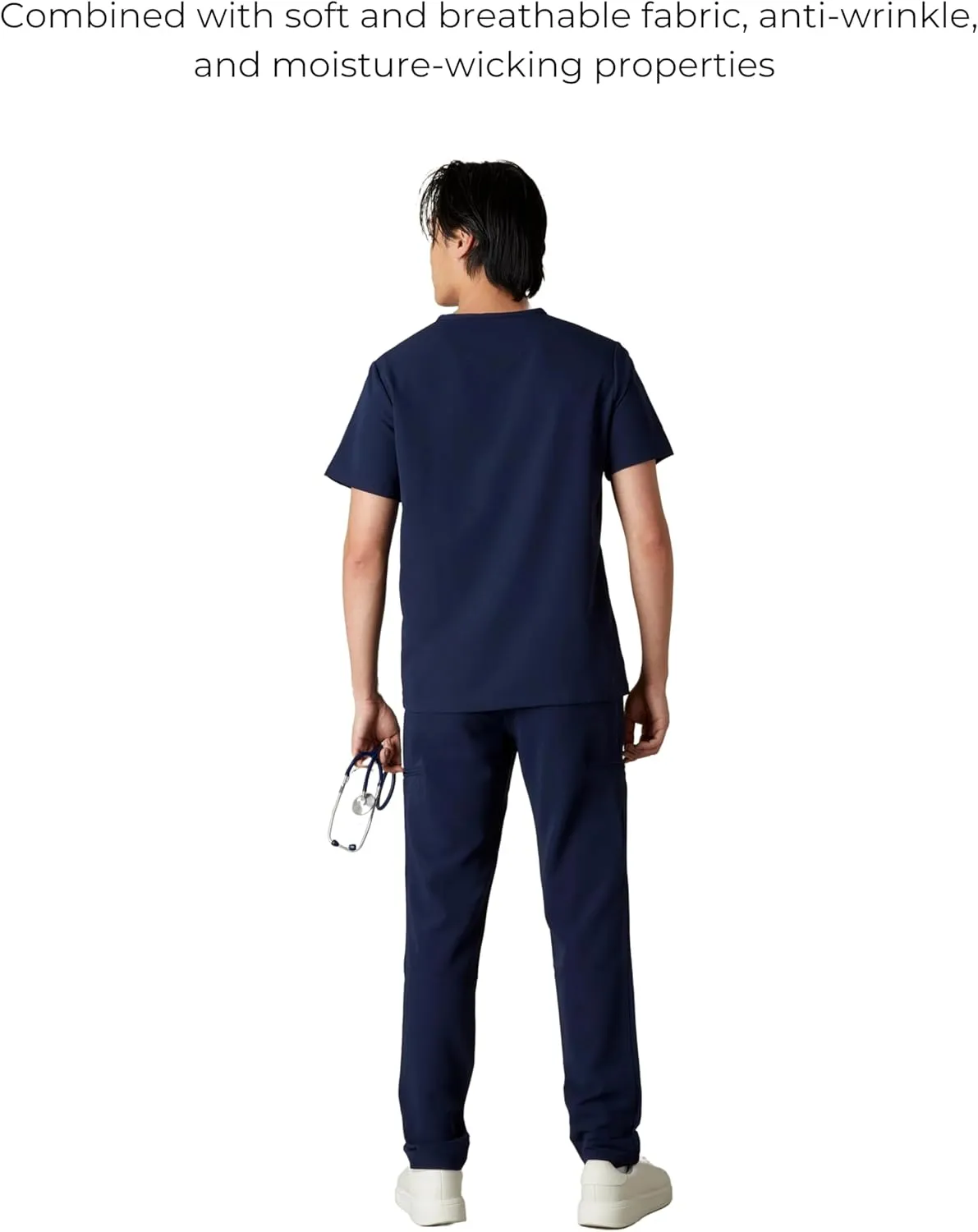 Members Only Manchester V-Neck Scrub Top with Pockets | Medical Scrubs for Men |Hospital Uniform | Comfortable Stretch Fabric