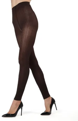 MeMoi Textured Semi-Opaque Footless Tights, Control Top Smoothing Tights for Women, 40 Denier - Sizes Small to Q2