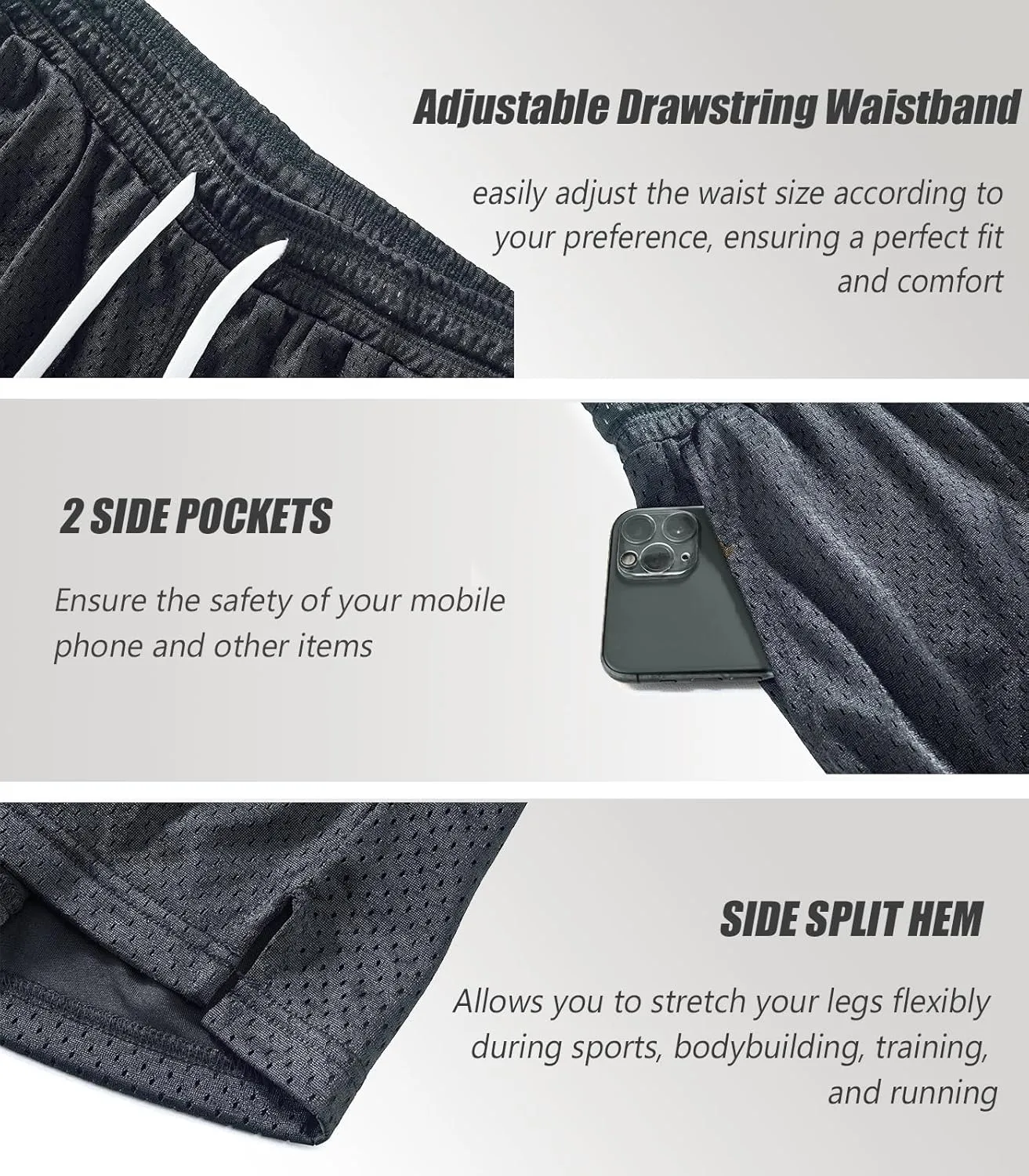 Mens Mesh Shorts 6 Inch Inseam Mens Athletic Shorts Breathable Fabric for Gym and Workouts
