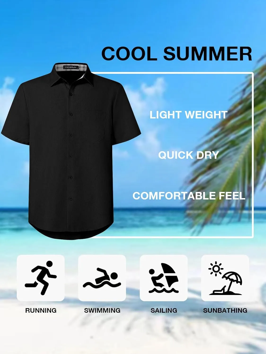 Mens Short Sleeve Button Down Shirts Casual Summer Beach Vacation Hawaiian Shirts with Pocket