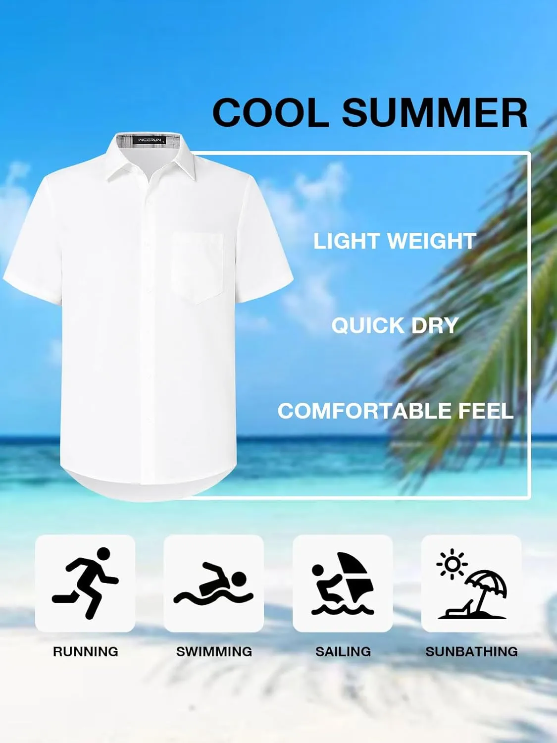 Mens Short Sleeve Button Down Shirts Casual Summer Beach Vacation Hawaiian Shirts with Pocket