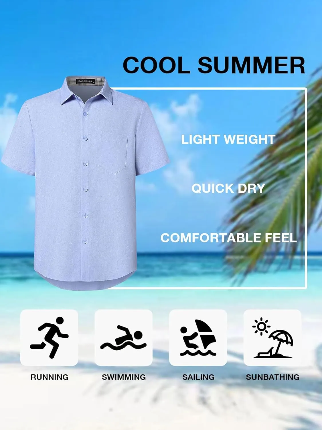 Mens Short Sleeve Button Down Shirts Casual Summer Beach Vacation Hawaiian Shirts with Pocket