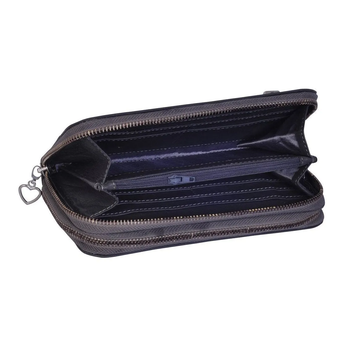Men's Smart Grey Leather Wallet Purse
