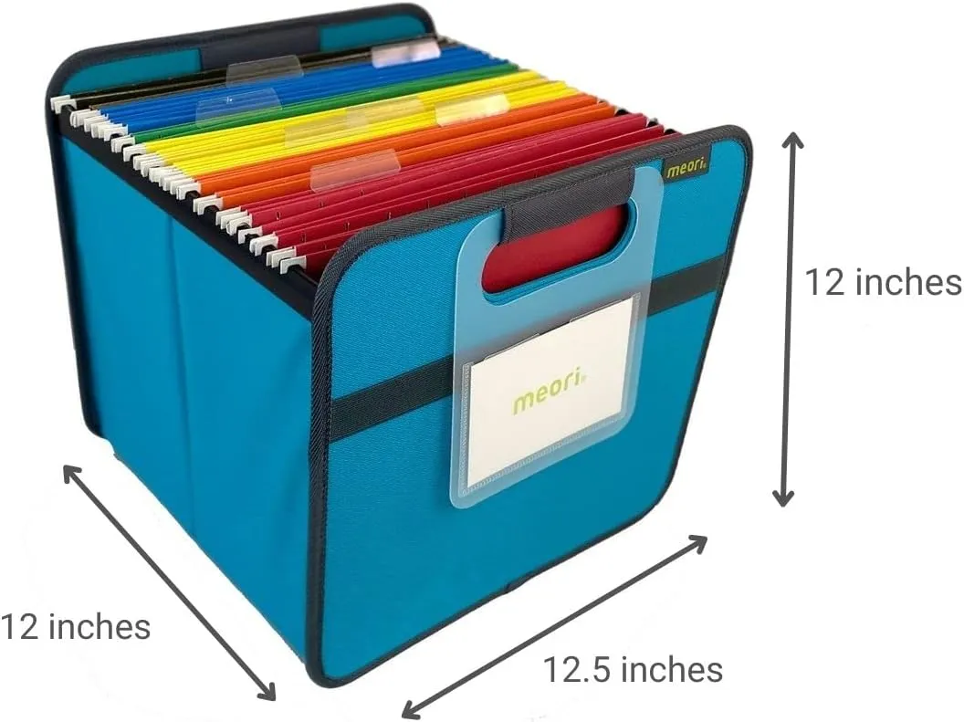 meori Foldable Storage File Box w/ Hanging Rails Rewritable Label Fabric …