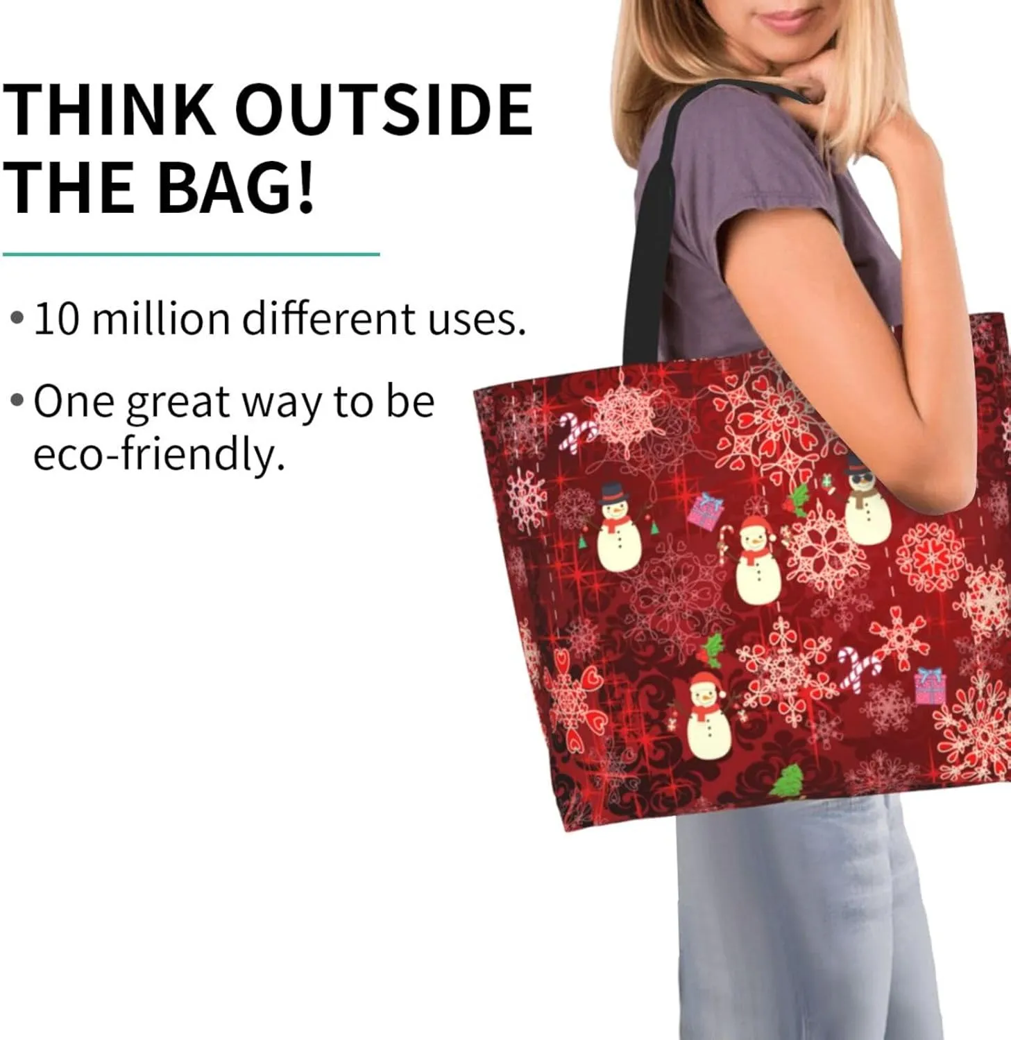 Merry Christmas Canvas Tote Bag Christmas Shoulder Bag for Women Men Casual Grocery Bags Jesus Bag for Christmas