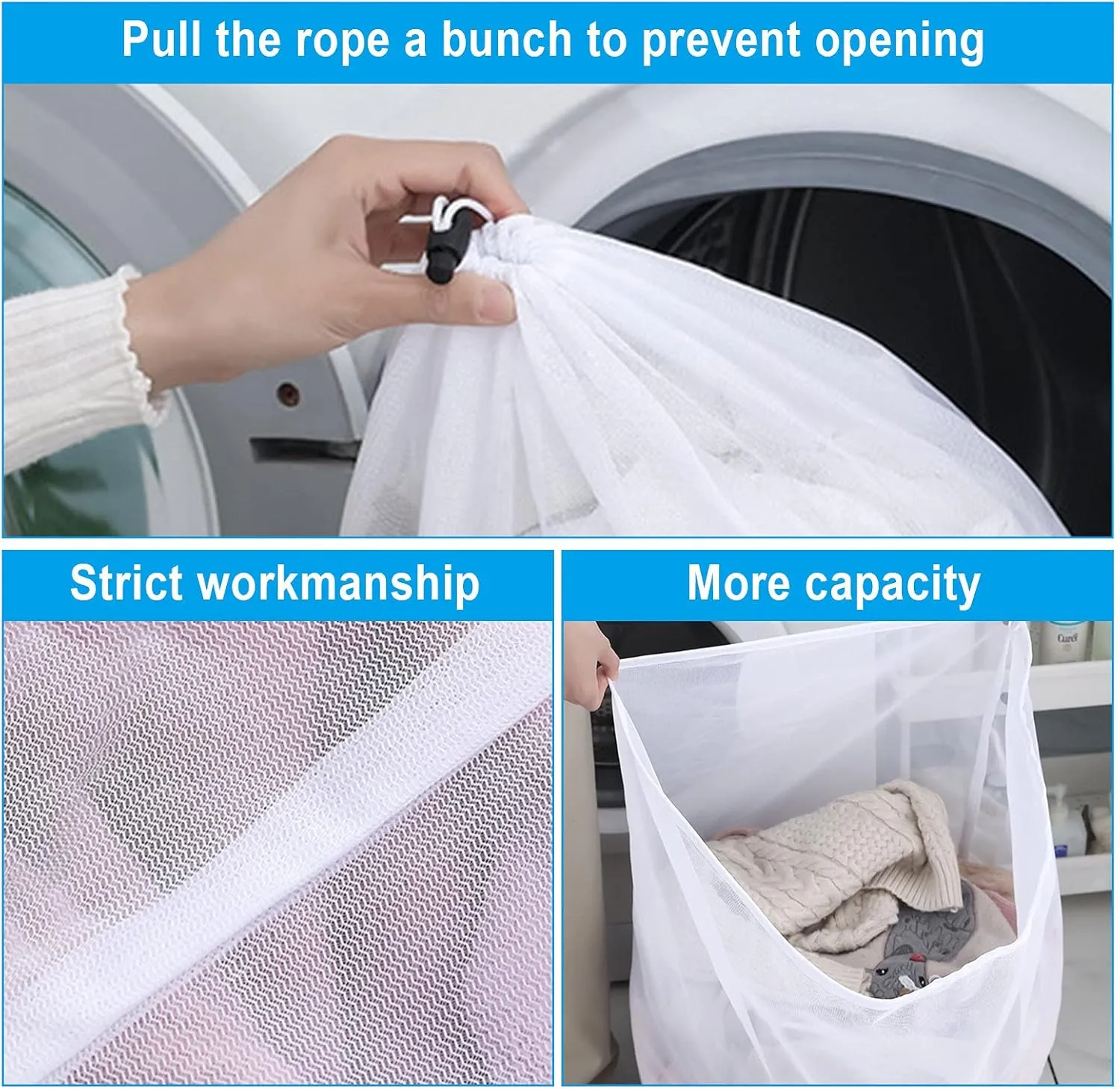 Mesh Laundry Bag, Sturdy Material Laundry Liners with Adjustable Single Shoulder Straps, Perfect for College Dorms, Travel, Laundromats, Apartments (Fine mesh bag, XL(60 x 80 cm))