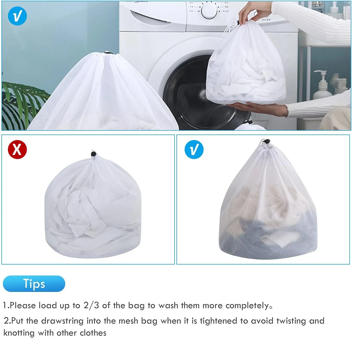 Mesh Laundry Bag, Sturdy Material Laundry Liners with Adjustable Single Shoulder Straps, Perfect for College Dorms, Travel, Laundromats, Apartments (Fine mesh bag, XL(60 x 80 cm))