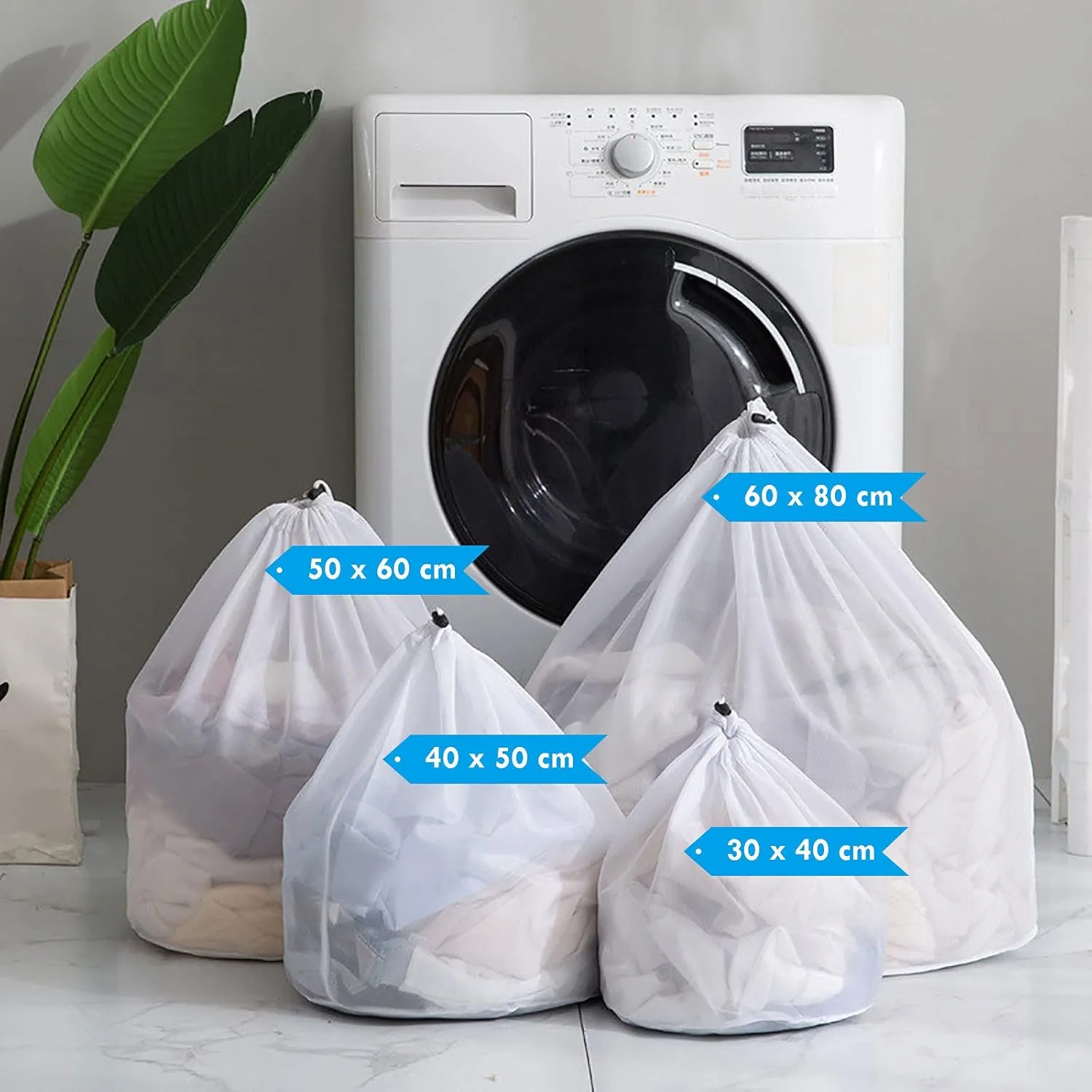 Mesh Laundry Bag, Sturdy Material Laundry Liners with Adjustable Single Shoulder Straps, Perfect for College Dorms, Travel, Laundromats, Apartments (Fine mesh bag, XL(60 x 80 cm))