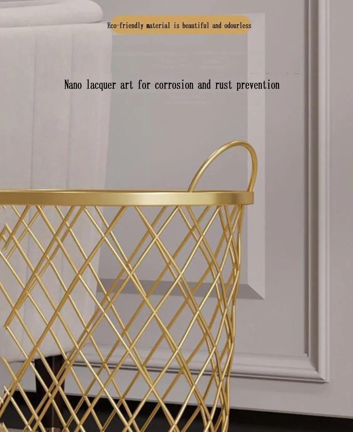 Metal Rolling Laundry Hamper with Wheels - Round Mesh Iron Scandinavian Bathroom Dirty Clothes Basket Toy Storage Frame - 360 Laundry Hamper