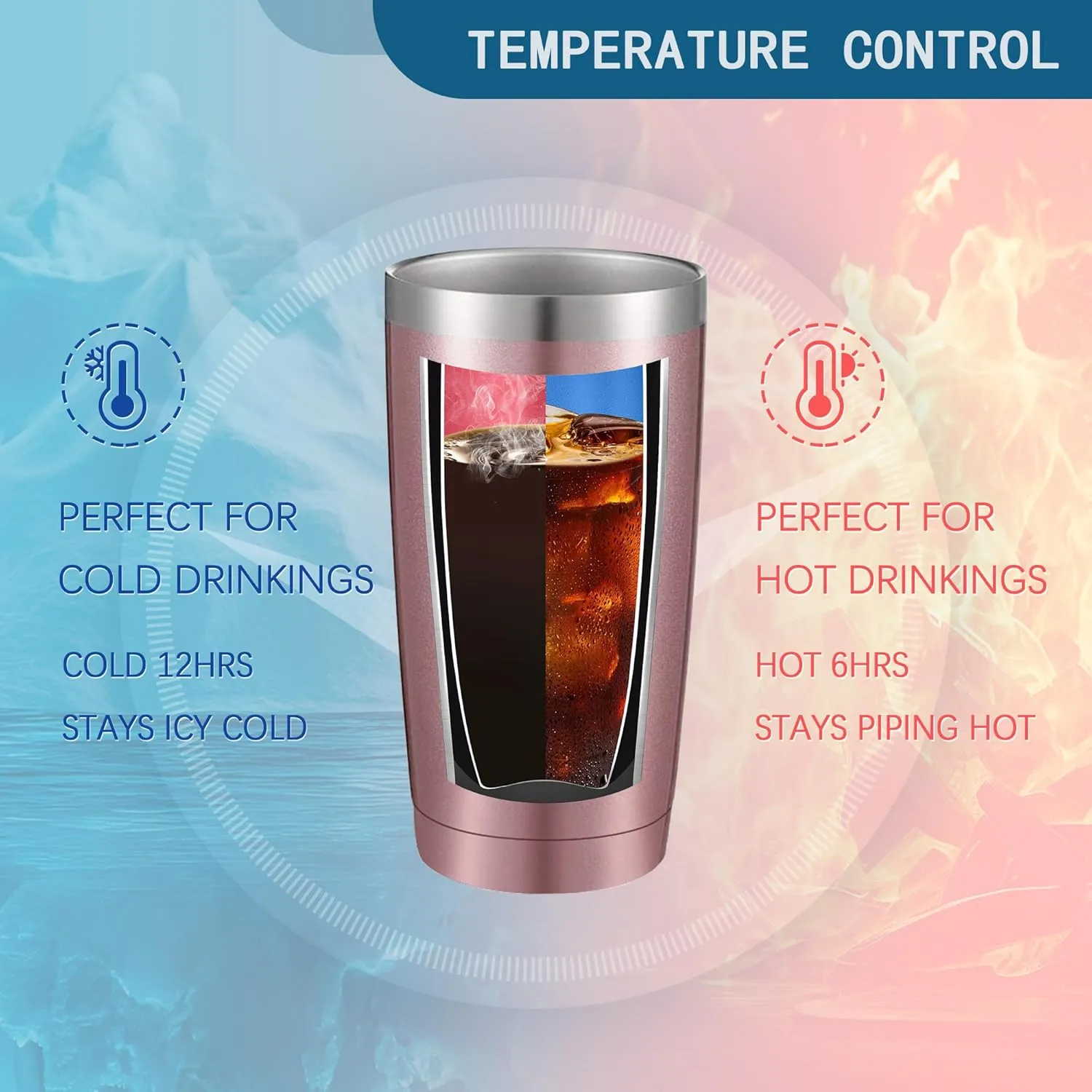 Might Be Water Might Be Vodka 20 Oz Insulated Tumblers with Lid & Straw | Double Wall Stainless Steel Vacuum Wine Tumbler Travel Coffee Mugs | Novelty Birthday Gifts For Women (Rose Gold)