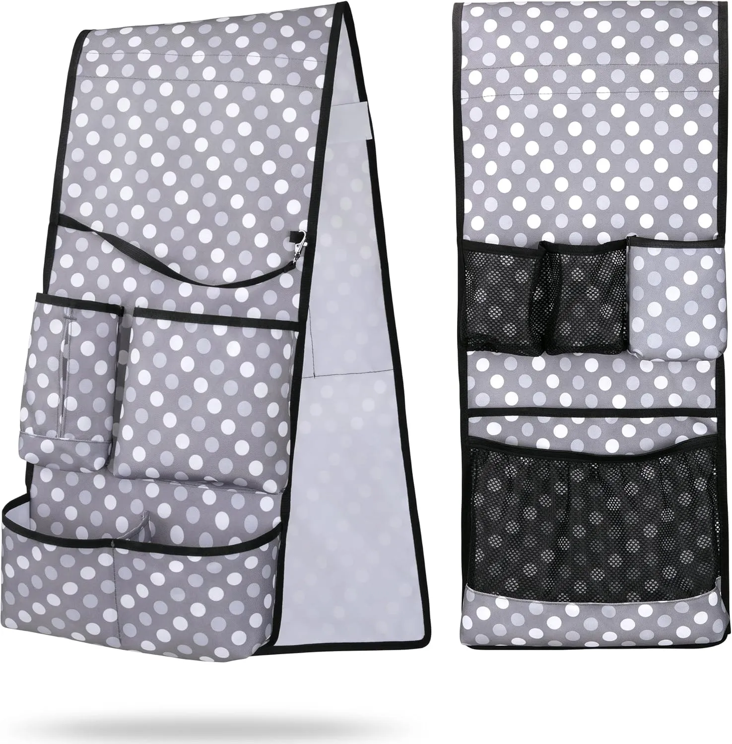 Mini Fridge Organizer with Multiple Pockets for Most Household & Dorm Refrigerators, Hanging Mini Fridge Caddy Organizer Storage Bag for Dorm, Office, Kitchen, Home, School, Dots