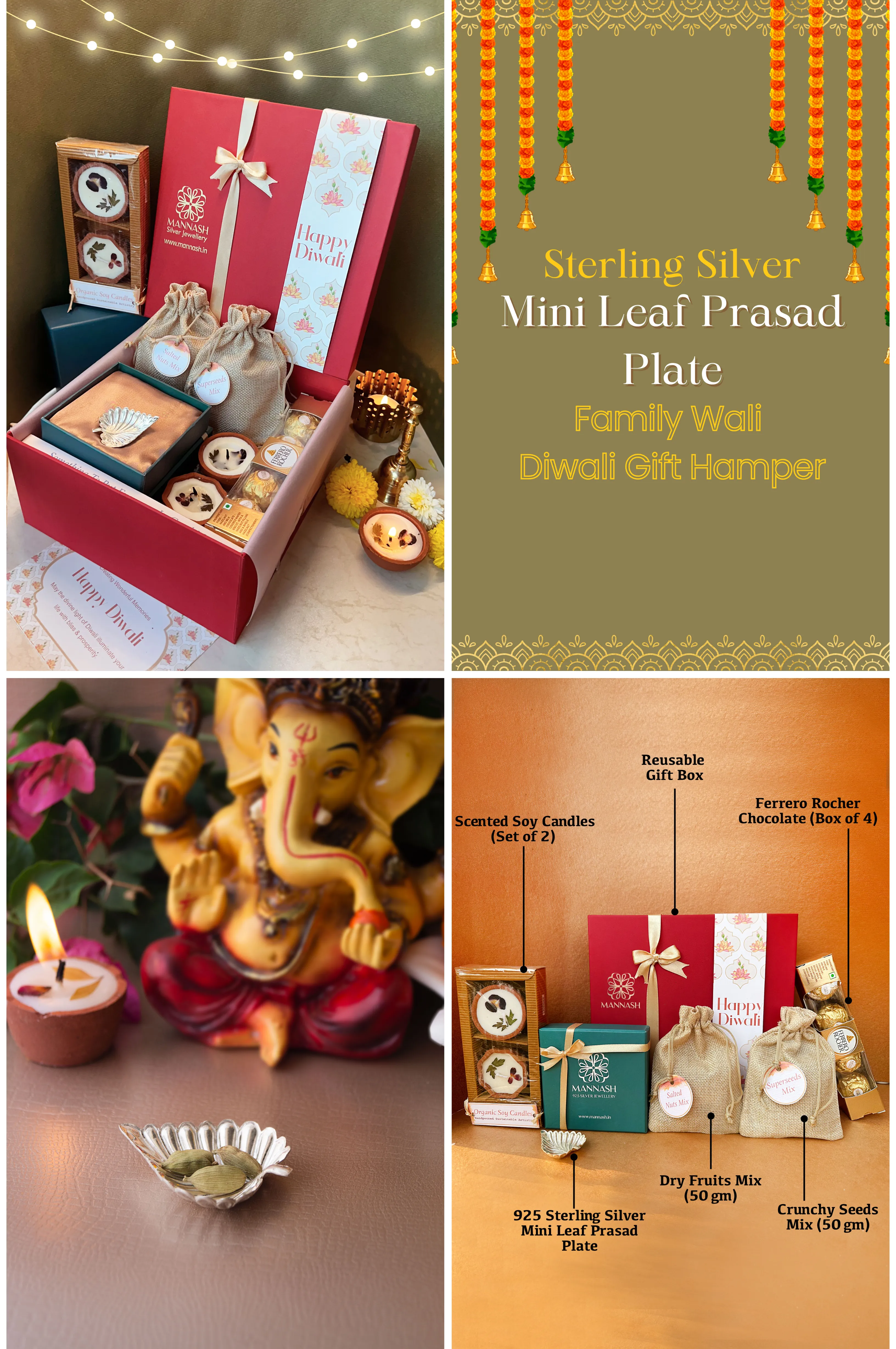 Mini Leaf Prasad Plate - Family Wali Diwali Gift Hamper