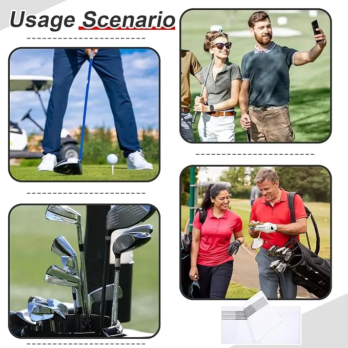 Mixweer 1 Pcs 22" x 42" Large Caddie Style Golf Towel Cotton Caddy Towel Camping Towels for Golfers Tour Players Club (White with Black Stripe)