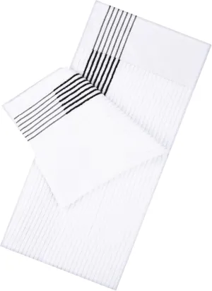 Mixweer 1 Pcs 22" x 42" Large Caddie Style Golf Towel Cotton Caddy Towel Camping Towels for Golfers Tour Players Club (White with Black Stripe)