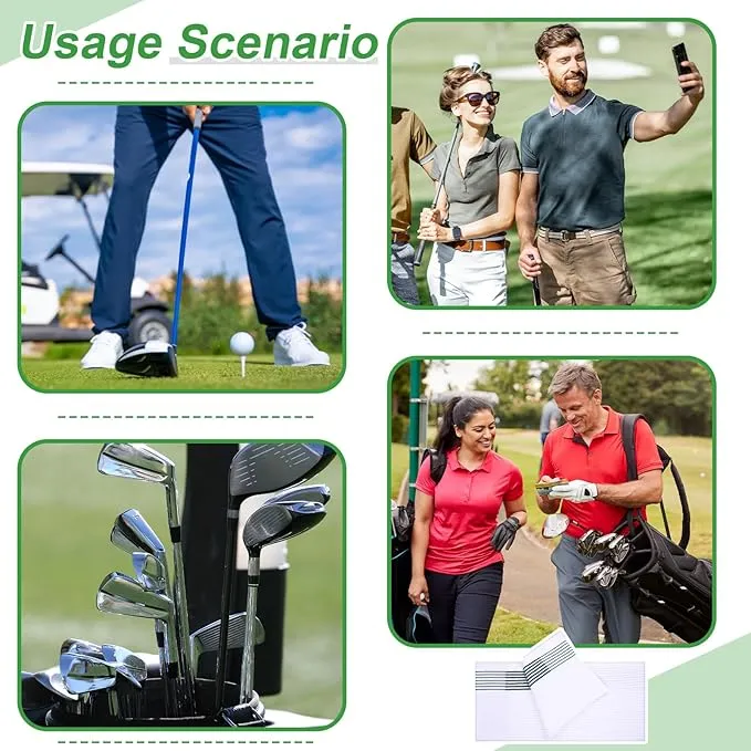 Mixweer 1 Pcs 22" x 42" Large Caddie Style Golf Towel Cotton Caddy Towel Camping Towels for Golfers Tour Players Club (White with Green Stripe)