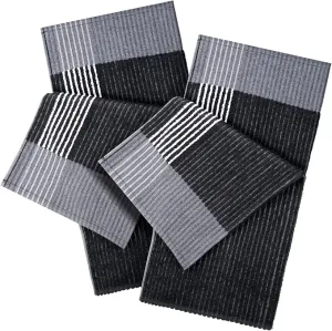 Mixweer 2 Pcs 22" x 42" Large Caddie Style Golf Towel Cotton Caddy Towel Camping Towels for Golfers Tour Players Club (Black with White Stripe)