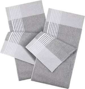 Mixweer 2 Pcs 22" x 42" Large Caddie Style Golf Towel Cotton Caddy Towel Camping Towels for Golfers Tour Players Club (Gray with White Stripe)