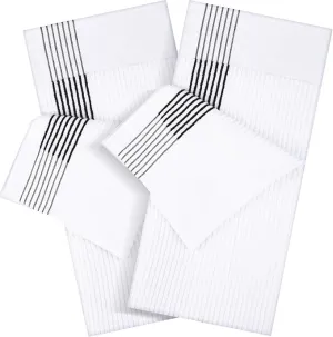 Mixweer 2 Pcs 22" x 42" Large Caddie Style Golf Towel Cotton Caddy Towel Camping Towels for Golfers Tour Players Club (White with Black Stripe)