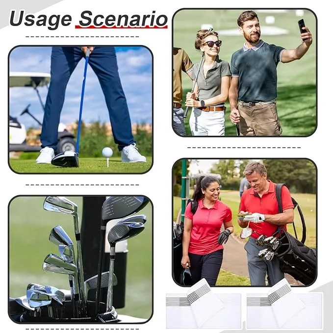 Mixweer 2 Pcs 22" x 42" Large Caddie Style Golf Towel Cotton Caddy Towel Camping Towels for Golfers Tour Players Club (White with Black Stripe)