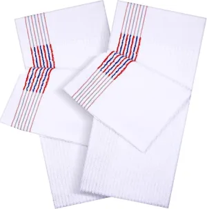 Mixweer 2 Pcs 22" x 42" Large Caddie Style Golf Towel Cotton Caddy Towel Camping Towels for Golfers Tour Players Club (White with Red and Blue Stripe)