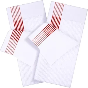 Mixweer 2 Pcs 22" x 42" Large Caddie Style Golf Towel Cotton Caddy Towel Camping Towels for Golfers Tour Players Club (White with Red Stripe)
