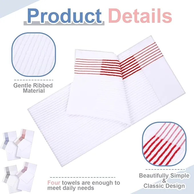 Mixweer 4 Pcs 22" x 42" Large Caddie Style Golf Towel Cotton Caddy Towel Camping Towels for Golfers Tour Players Club (Classic Color)