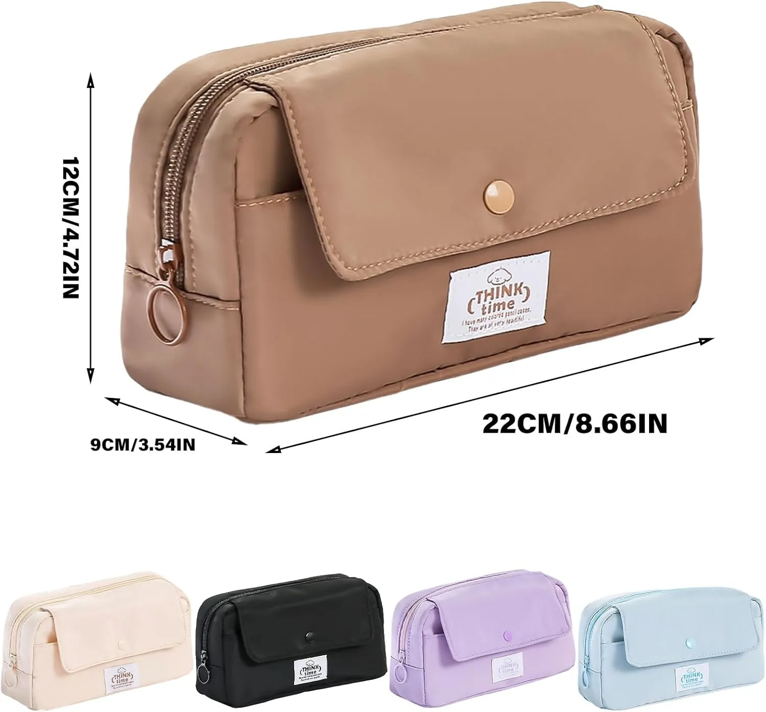 Multipurpose Pencil Pouches Sturdy Fabric with Elegant Designs Office Supplies Home Accessory for Professional, Black