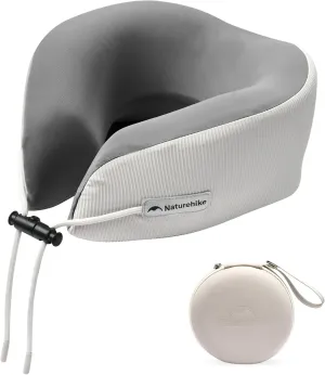 Naturehike Neck Pillow for Traveling, Memory Foam Travel Neck Pillow for Airplanes, Travel Pillow for Flight with Compact Storage Bag, Cool-Feeling Fabric, Grey