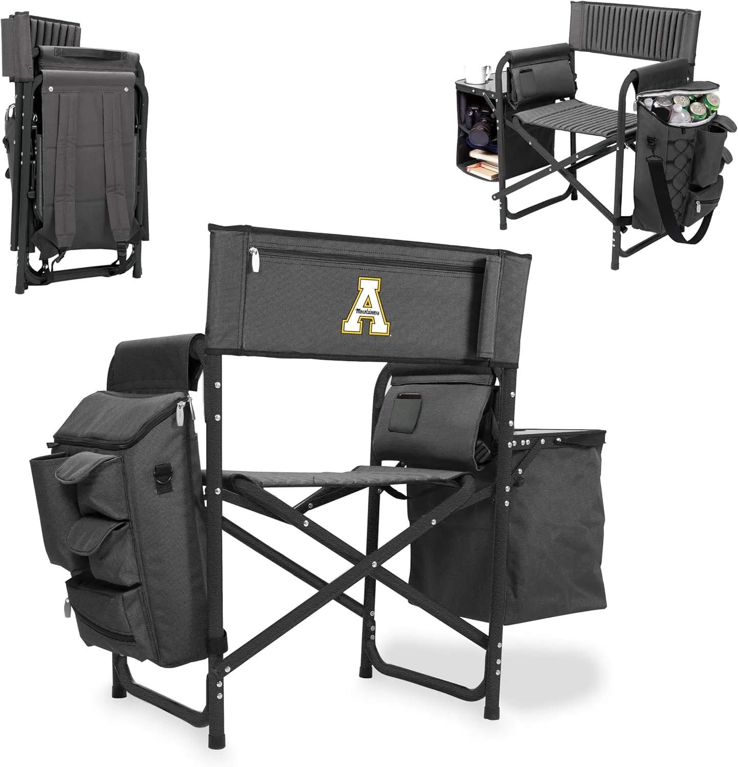 NCAA App State Mountaineers Fusion Camping Chair with Side Table and Soft Cooler - Beach Chair for Adults - Lawn Chair