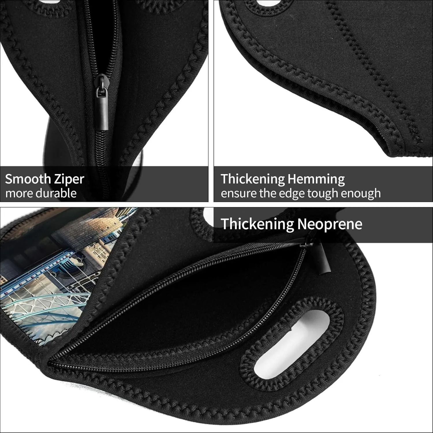 Neoprene Reusable Insulated Lunch Bag Cooler Tote Box Meal Prep For Men & Women Work Picnic Or Travel,Historic Old Tower Bridge London Print