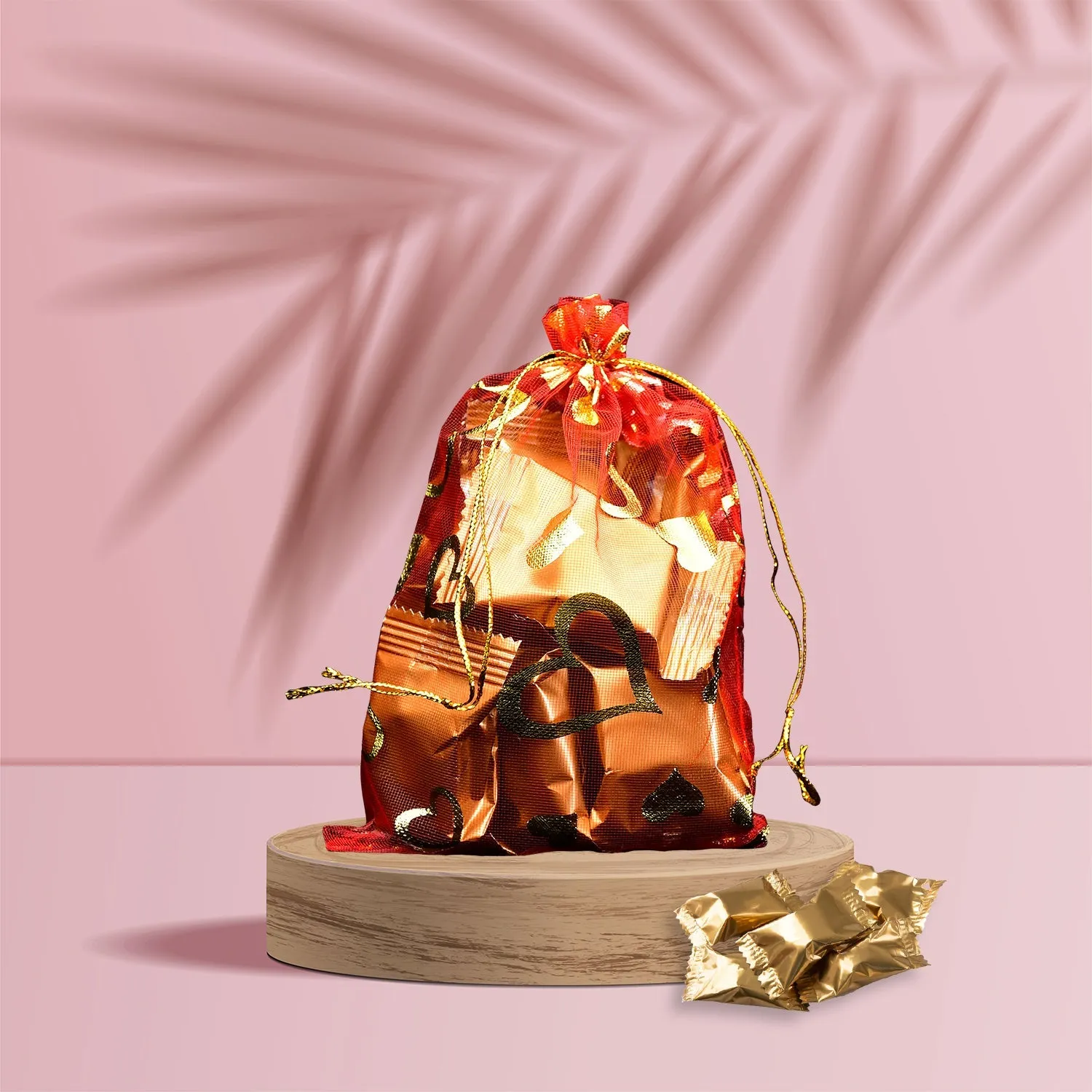 Net Fabric Drawstring Pouch for Dry Fruits Packing, Organza Shagun Potli Baba (Mix Size & Design)