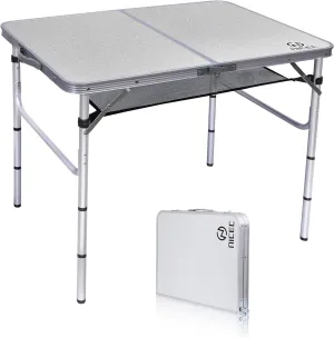 Nice C Beach Chair, Beach Chairs for Adults with Umbrella and Cooler (Set of Yellow) Card Table, Folding Picnic Table, Small Table, Adjustable Height Folding Table (Medium)