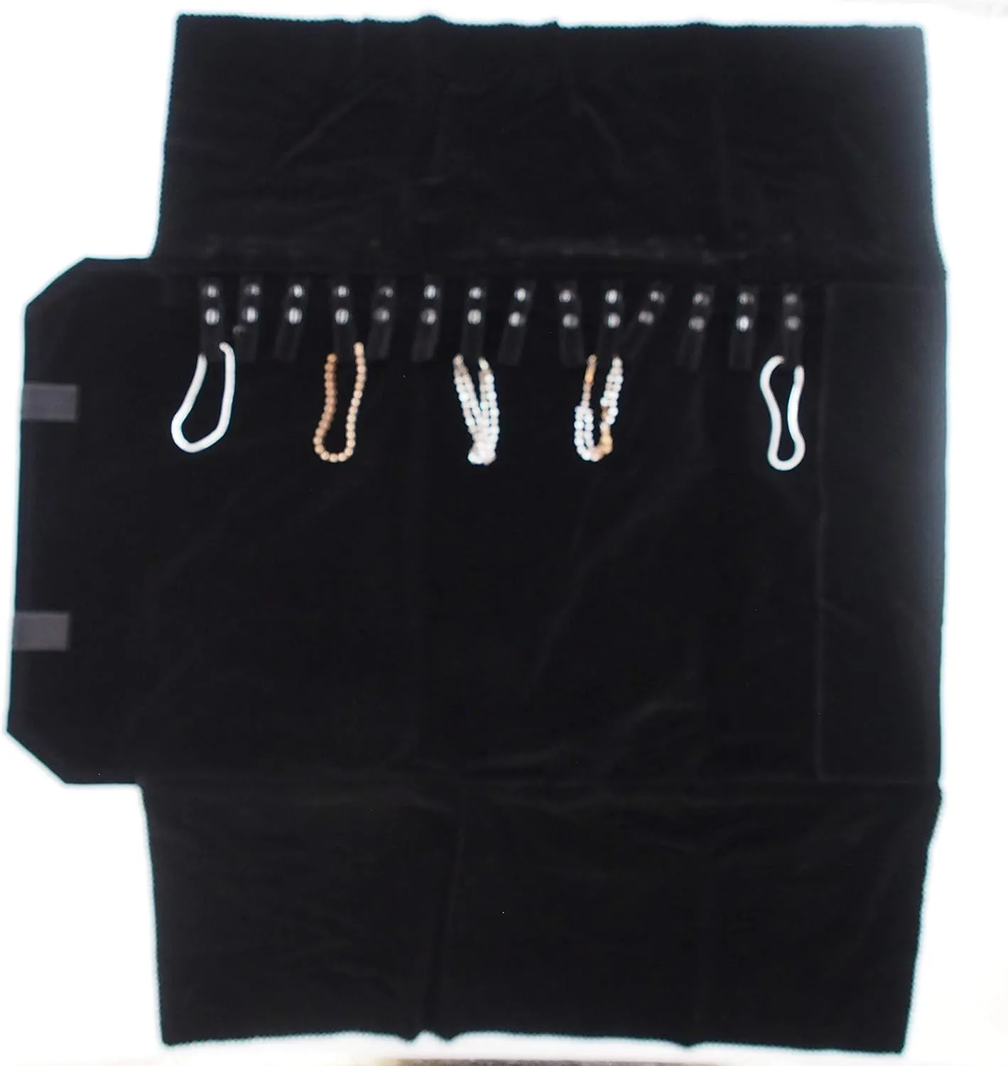 N'icePackaging 2 Qty - Deluxe Midnight Black Velvet 16 Snap Chain Jewelry Rolls w/ID Window – for Sales/Travel/Storage/Organization