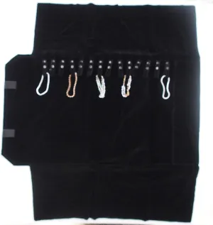 N'icePackaging 2 Qty - Deluxe Midnight Black Velvet 16 Snap Chain Jewelry Rolls w/ID Window – for Sales/Travel/Storage/Organization