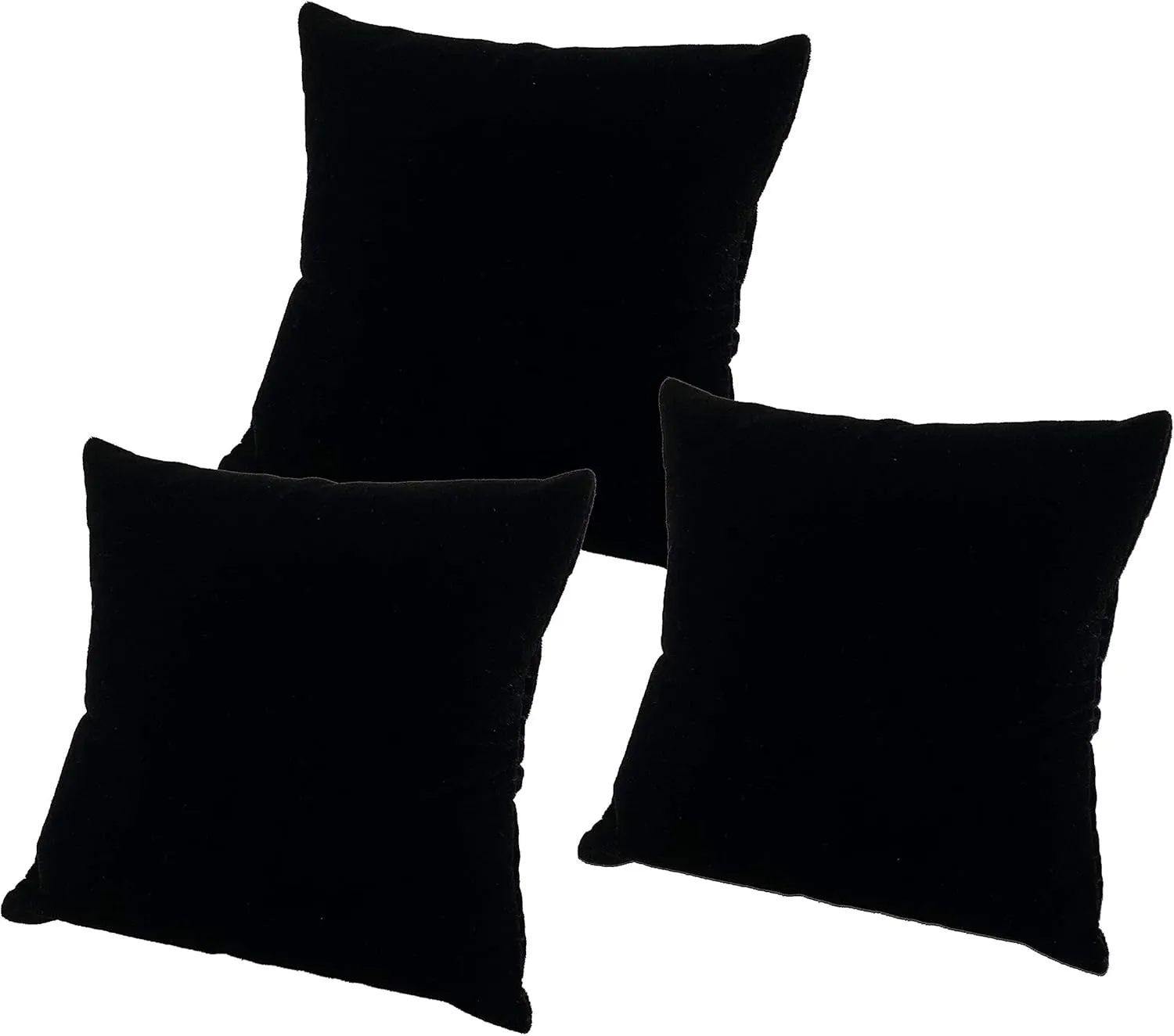 N'icePackaging - 6 Qty - 3" x 3" Midnight-Black Velvet Watch/Bangle/Bracelet Pillow Display w/Display Slot for Stands, Brackets or Free-Standing use – for Sales/Merchandise/Crafts/Storage