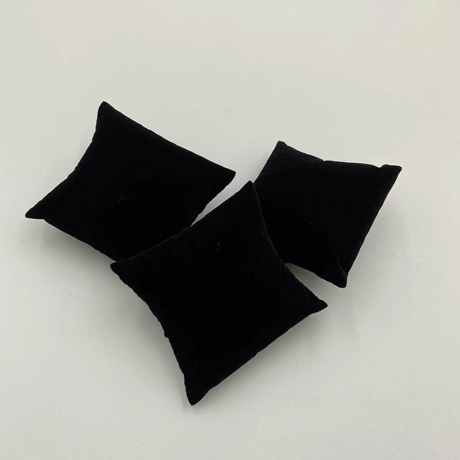 N'icePackaging - 6 Qty - 3" x 3" Midnight-Black Velvet Watch/Bangle/Bracelet Pillow Display w/Display Slot for Stands, Brackets or Free-Standing use – for Sales/Merchandise/Crafts/Storage