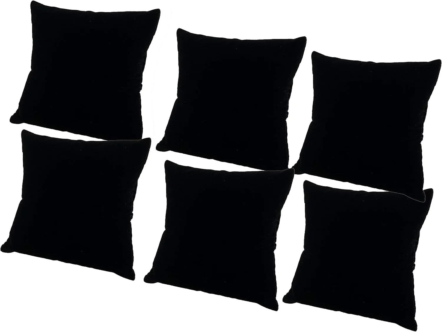N'icePackaging - 6 Qty - 3" x 3" Midnight-Black Velvet Watch/Bangle/Bracelet Pillow Display w/Display Slot for Stands, Brackets or Free-Standing use – for Sales/Merchandise/Crafts/Storage