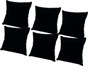 N'icePackaging - 6 Qty - 3" x 3" Midnight-Black Velvet Watch/Bangle/Bracelet Pillow Display w/Display Slot for Stands, Brackets or Free-Standing use – for Sales/Merchandise/Crafts/Storage